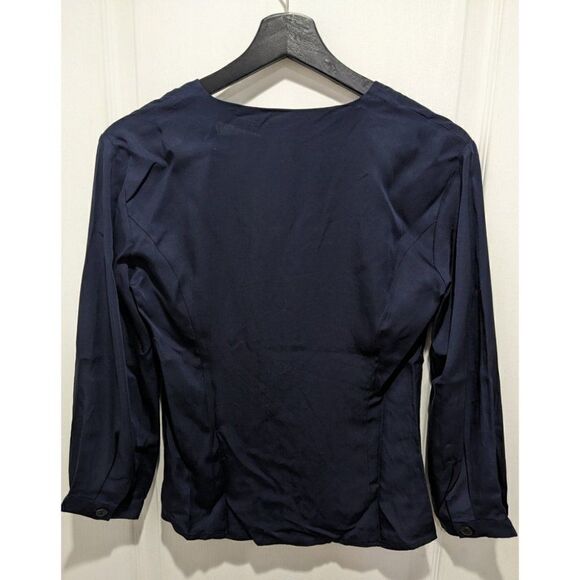 FRANK and Oak | Navy V-Neck Button Down Shirt - Picture 6 of 11